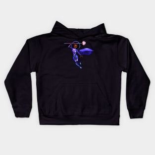 Black anime superhero girl from outer space with cape ! beautiful  black girl with Afro hair, brown eyes, Cherry pink lips and dark brown skin. Hair love ! Kids Hoodie
